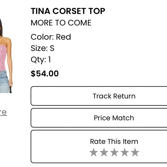 Red and White checkered Tina corset top - Picture 4 of 4